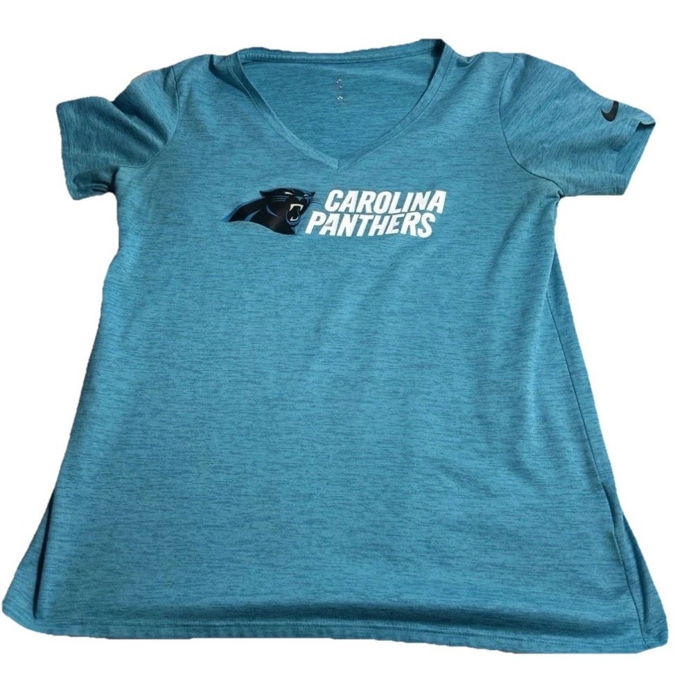 Women's Carolina Panthers V-neck Nike Shirt Medium Blue Polyester NFL(122)
